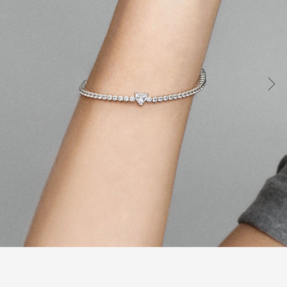 Pandora Silver Tennis Bracelet with Sparkling Stones